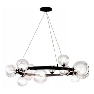Lampa Sufitowa Wisząca BUBBLE 15 Glamour Kule Czarna APP906-15C