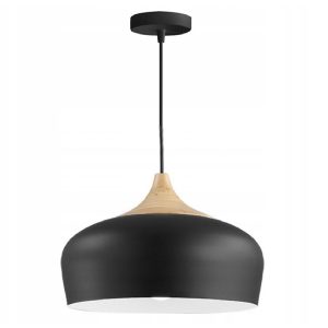 Lampa Wisząca Skandynawska Duża BARI Czarna APP181-1CP