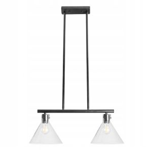 Lampa Sufitowa Wisząca Podwójna Przezroczysta / Czarna APP317-2CP