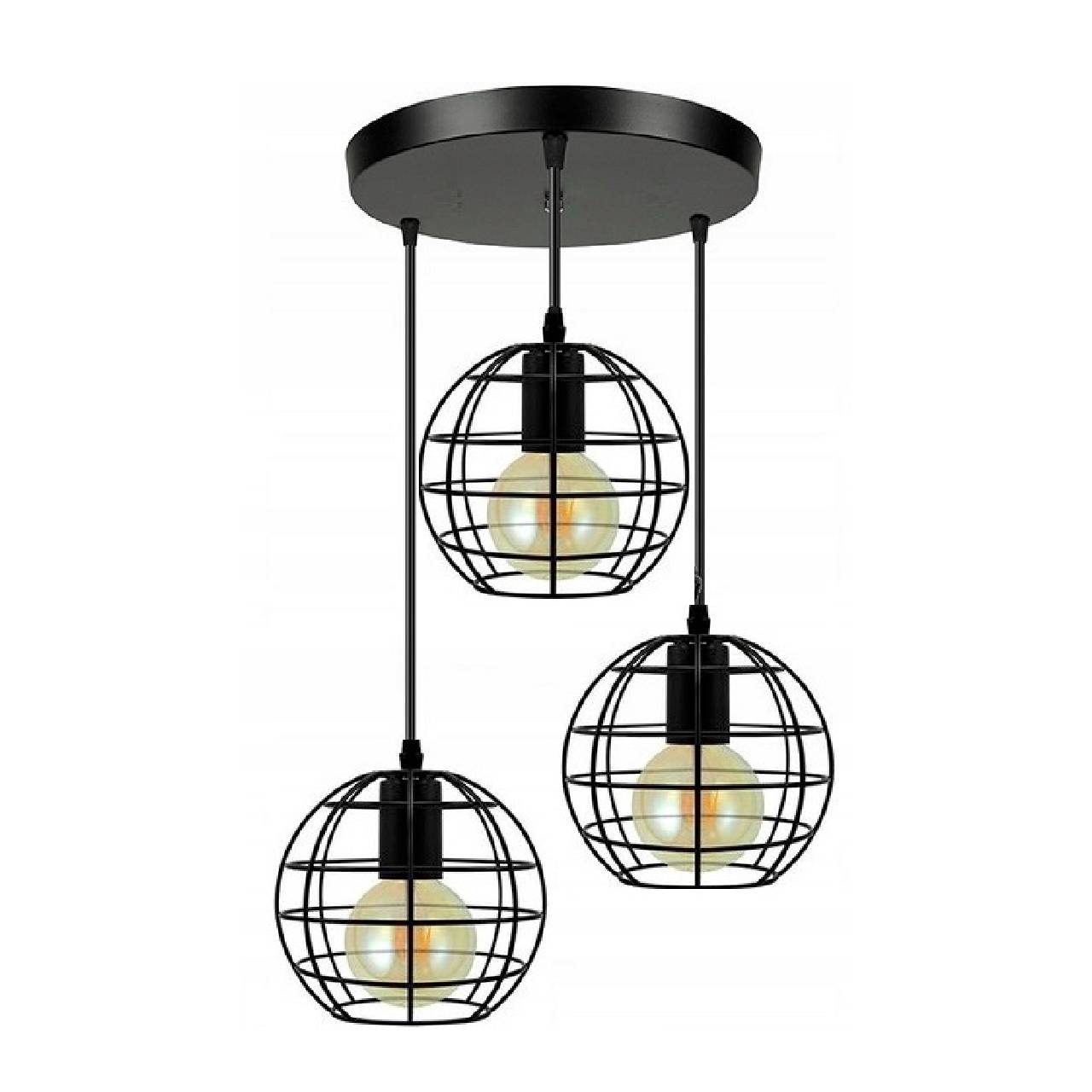 Lampa Wisząca Druciana ODESSA A LOFT Metalowa Czarna 180978A