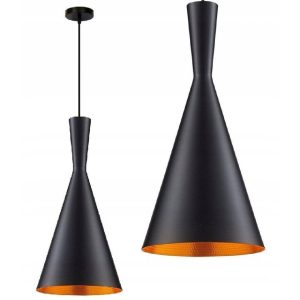 Lampa Wisząca COSTA Tuba Loft Industrial Czarna Złota APP079-1CP