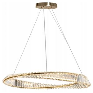 Lampa Sufitowa Wisząca Kryształowa Okrągła Glamour Ring Złota 80cm APP1202-CP