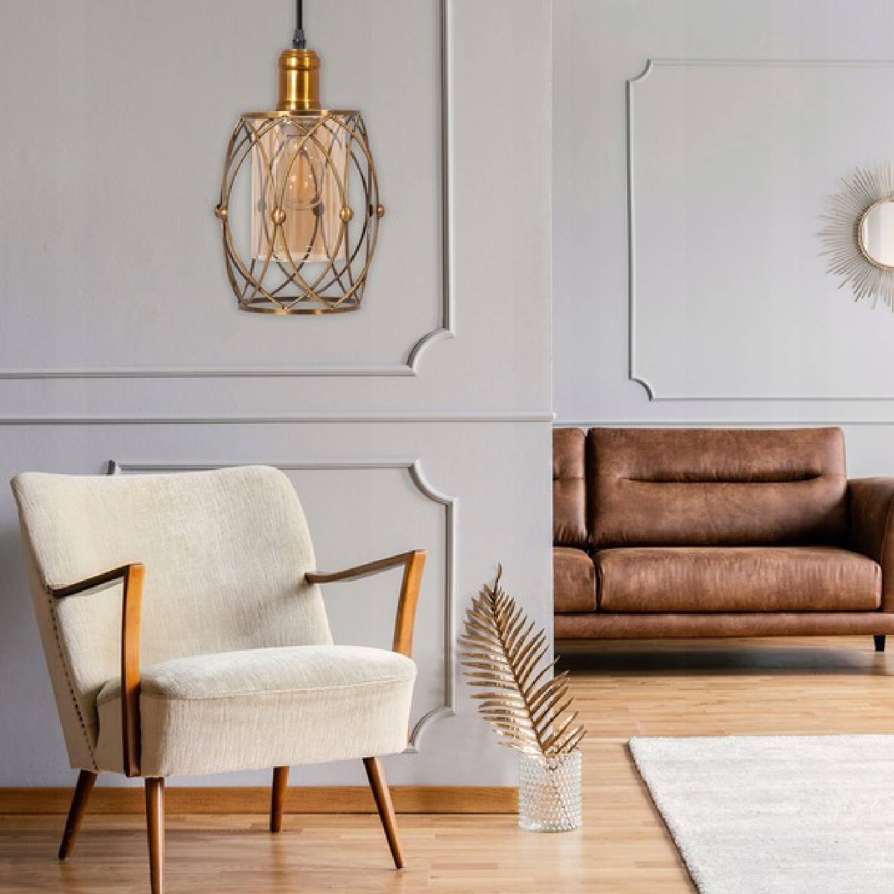 Lampa Wisząca Pojedyncza Stare Złoto Mosiądz APP1128-1CP - obrazek 5