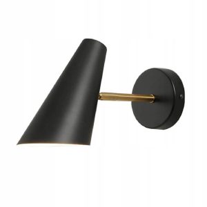 Lampa Kinkiet Ścienny Do Sypialni Przy Łóżku Nad Szafkę Nocną Czarny Złoty APP1141-1W