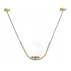 Lampa Wisząca Sufitowa KULA SLIDE Mleczna / Złota APP689-1CP
