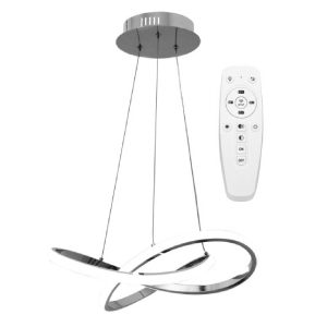 Lampa Wisząca Sufitowa RING LED Chrom Ciepłe / Zimne Światło + Pilot APP389-CP