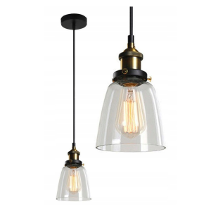 Lampa Wisząca Szklana Vintage VERTO D Przezroczysta APP048-1CP
