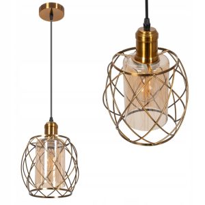 Lampa Wisząca Pojedyncza Stare Złoto Mosiądz APP1129-1CP