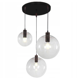 Lampa Wisząca Potrójna LASSI Kule Czarne 20+25+30cm APP309-3CP
