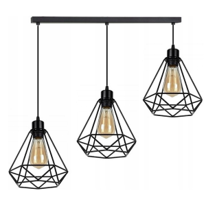 Lampa Wisząca Druciana RENO B LOFT Metalowa Czarna