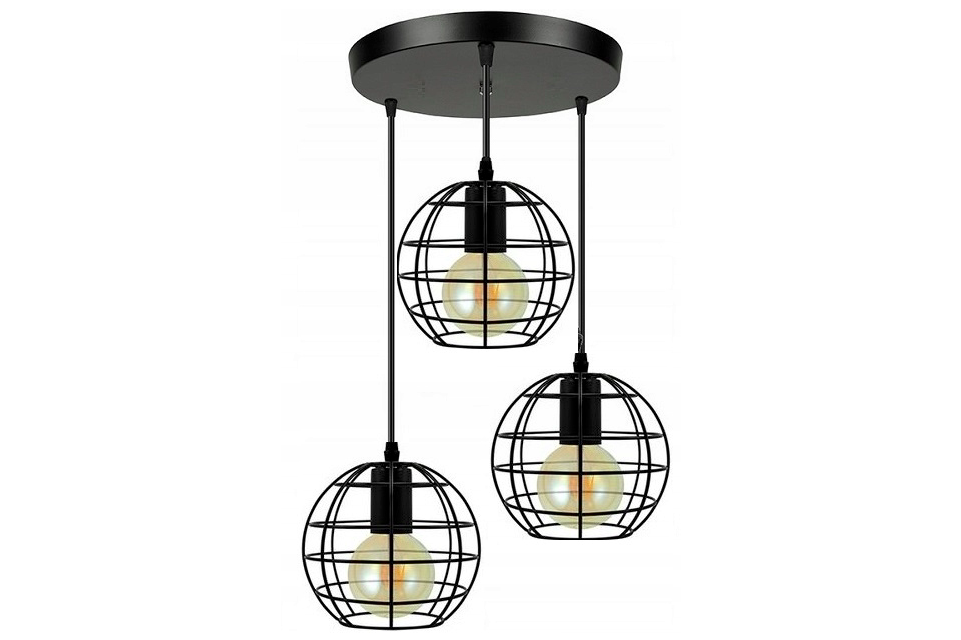 Lampa Wisząca Druciana ODESSA A LOFT Metalowa Czarna 180978A - obrazek 9