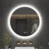 Lustro Łazienkowe Okrągłe Podświetlane LED Pochłaniacz Pary Głośnik Bluetooth FFJ 80cm - obrazek 3