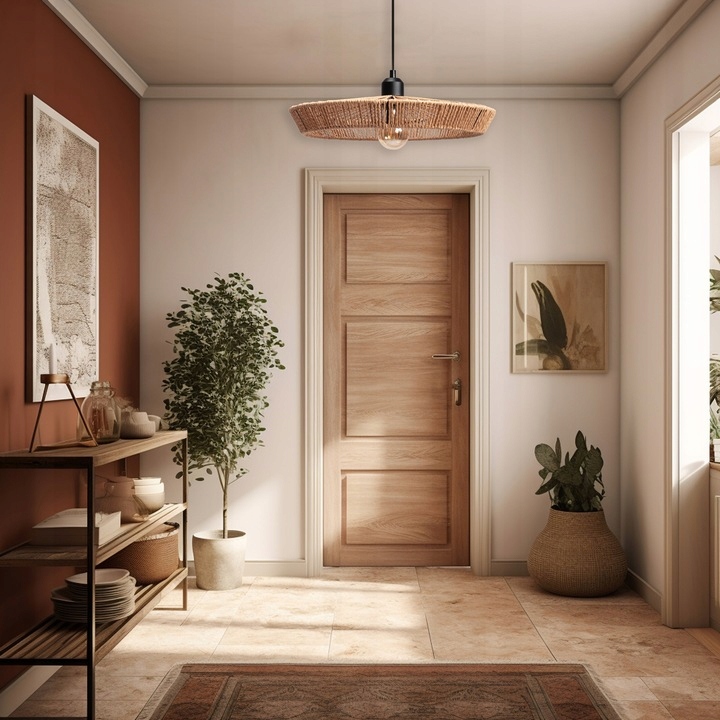 Lampa Wisząca BOHO Naturalna Pleciona Sznurek Jutowy Beżowa APP1407-1CP - obrazek 3