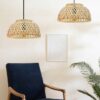 Lampa Wisząca Pleciona BOHO Naturalna Bambusowa APP1628-1C - obrazek 2