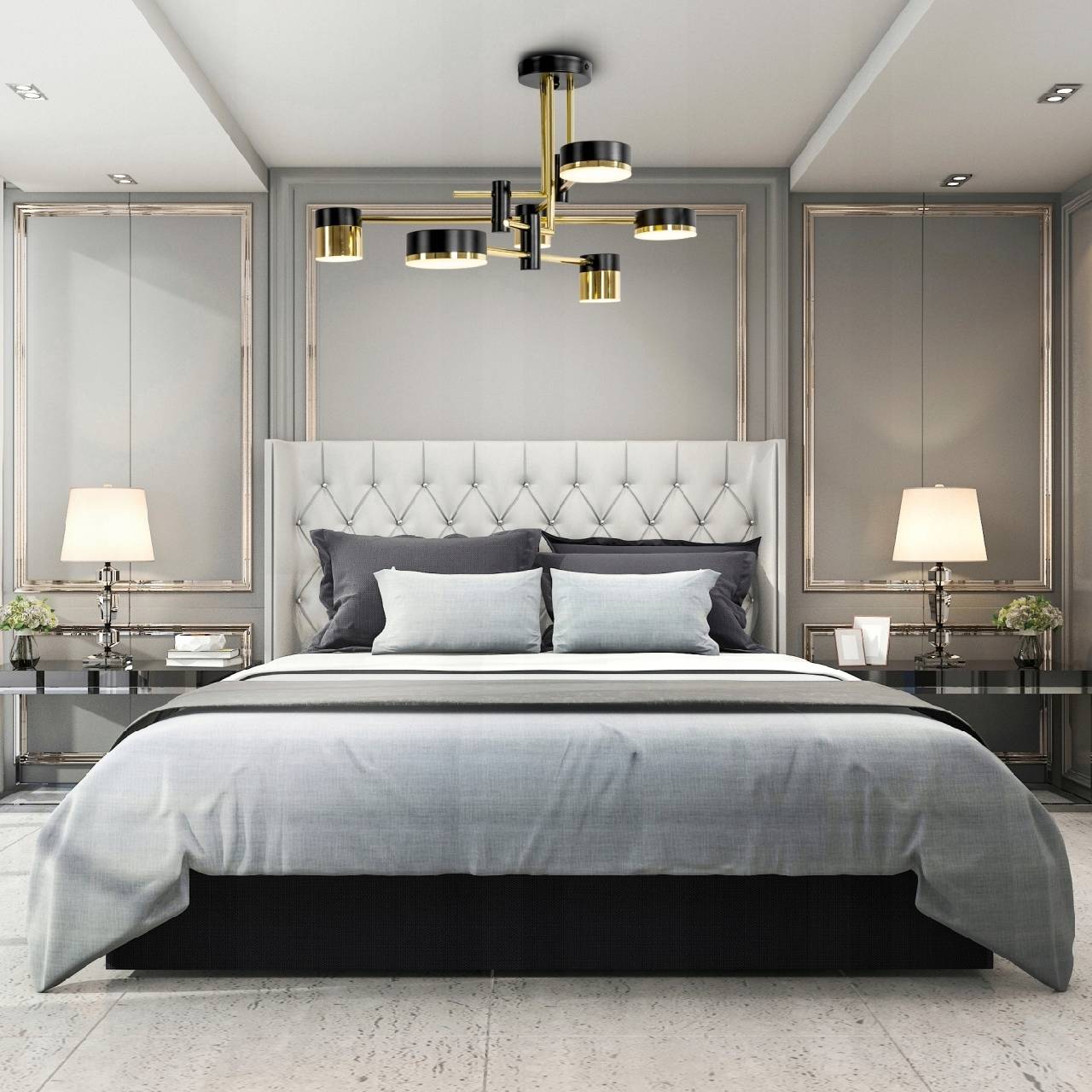 Lampa Wisząca Nowoczesna LED Regulowana Czarna / Złota APP1002-6C - obrazek 3