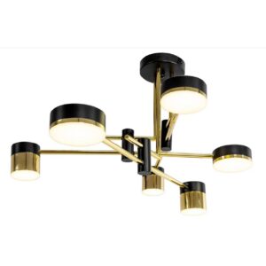 Lampa Wisząca Nowoczesna LED Regulowana Czarna / Złota APP1002-6C
