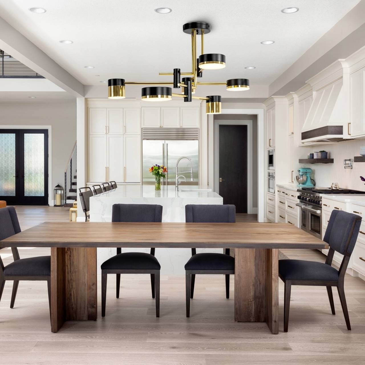 Lampa Wisząca Nowoczesna LED Regulowana Czarna / Złota APP1002-6C - obrazek 2