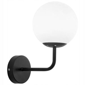Lampa Ścienna Kinkiet Minimalistyczny Do Sypialni Przy Łóżku Biała Kula Czarny G095-1W