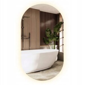 Lustro Łazienkowe Owalne Podświetlane Anty Para Podgrzewane LED 80x60 EGG