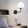 Lampa Ścienna Kinkiet Minimalistyczny Do Sypialni Przy Łóżku Biała Kula Czarny G095-1W - obrazek 5