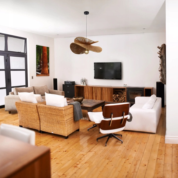 Lampa Wisząca Ażurowa Pleciona BOHO Sznurek Jutowy Beżowa Kapelusz APP1828-CP - obrazek 3