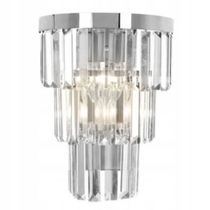 Lampa Ścienna Kinkiet Glamour Kryształowa Srebrna Chrom APP1536-1W