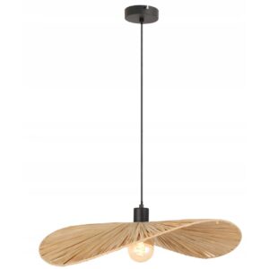 Lampa Wisząca Ażurowa Pleciona BOHO Sznurek Jutowy Beżowa Kapelusz APP1826-1CP