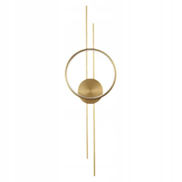 Lampa Ścienna Kinkiet Ozdobny Ring LED Podłużna Złoty Szczotkowany – 80 cm – APP1781