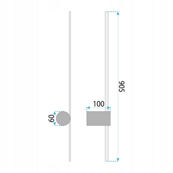 Lampa Ścienna Kinkiet Liniowy LED Podłużna Minimalistyczna Złoty / Czarna – 90 cm – LHJ062-W - obrazek 6