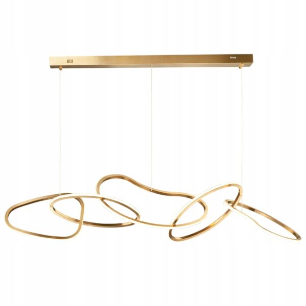 Lampa Wisząca Duża Podłużna Nad Stół Nad Wyspę Złota 120cm Glamour LHJ050-CP