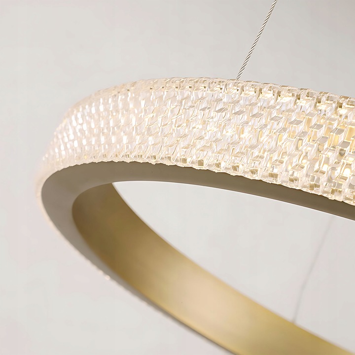 Lampa Wisząca Kryształkowa Okręgi LED Ring Złota Szczotkowana APP1772 - obrazek 8