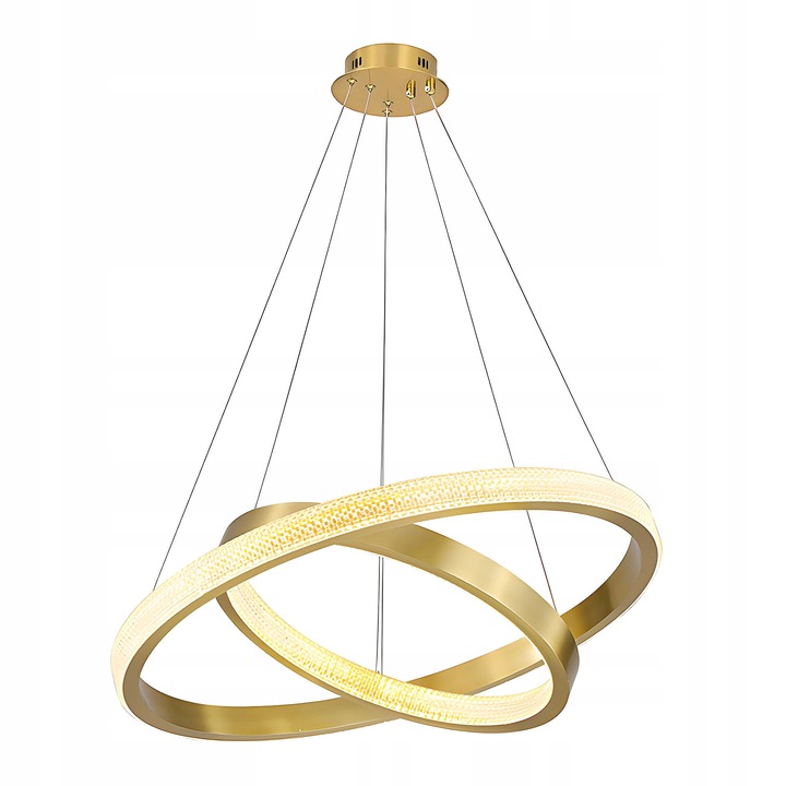 Lampa Wisząca Kryształkowa Okręgi LED Ring Złota Szczotkowana APP1772 - obrazek 2