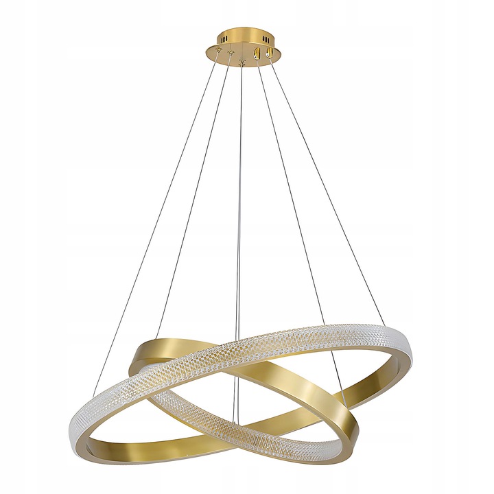 Lampa Wisząca Kryształkowa Okręgi LED Ring Złota Szczotkowana APP1772 - obrazek 3