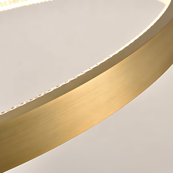 Lampa Wisząca Kryształkowa Okręgi LED Ring Złota Szczotkowana APP1772 - obrazek 7