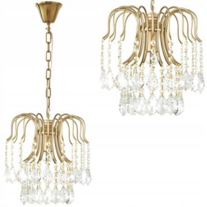 Lampa Wisząca Glamour Złota Wiszące Kryształki APP1650