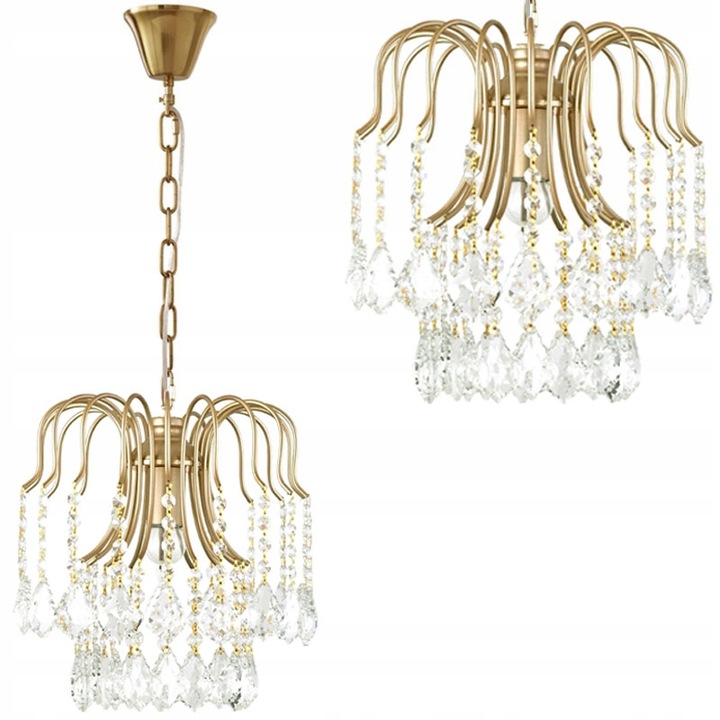 Lampa Wisząca Glamour Złota Wiszące Kryształki APP1650