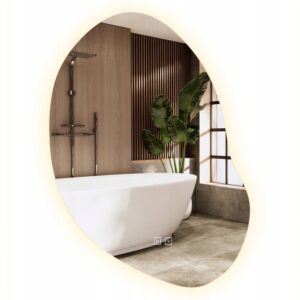 Lustro Asymetryczne Łazienkowe Plama Nieregularne LED Ant Para Owalne 60x80 CLOUD C